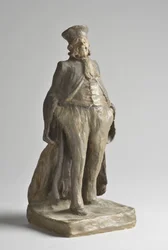 Caricatura Retrato de un Abogado - Escultura por Honoré Daumier (1808-1879) Dim 27x10,5x11 cm MUSEO DE BELLAS ARTES - PALAIS LONGCHAMP