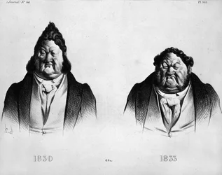 Caricatura de Luis Felipe I (1773 - 1850) por Daumier (1808 - 1879) - en “Journal”, No. 145. Grabado alrededor de 1833