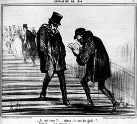 ¡Estoy recibido!... Vamos, ¡prueban!... - Rechazar... ¡idiotas! , tomado de “Pinturas y Salones”, serie de caricaturas de Honore Daumier (1808-1879). “Charivari”