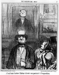 Es halagador tener su retrato en la exposición, tomado de “Pinturas y Salones”, una serie de caricaturas de Honoré Daumier. “Charivari”