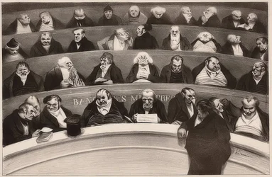 Le Ventre législatif. Aspectos de los bancos ministeriales de la cámara no prostituida de 1834 / El vientre legislativo. Vista de los bancos del gabinete de la cámara no prostituida de 1834. 1834