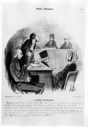 Matrimonio: Queja de adulterio. Ilustración de Honore Daumier (1808-1879), publicada en las noticias en “Charivari”, fechada el 20 de noviembre de 1840.