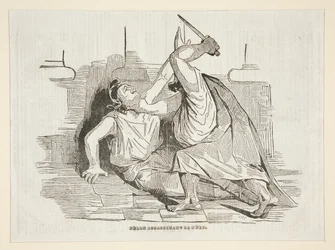 Nerón asesinando a su madre, de Charivari, 9 de abril de 1834
