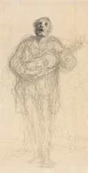 Guitarrista cantante (recto), 1855-60