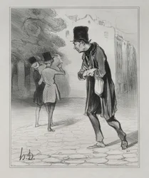 Los bohemios de París, lámina 4: El recolector de colillas de cigarros, 5 de diciembre de 1841