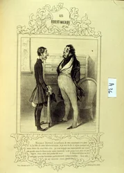 Ilustraciones sobre ideas y leyendas Philipon bajo el título Les Cent y Robert Macaire