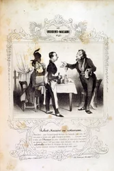 Ilustraciones sobre ideas y leyendas Philipon bajo el título Les Cent y Robert Macaire