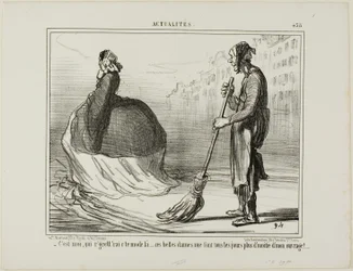 "- Lamentaría que este modo pasara de moda algún día... ¡estas señoras hacen la mitad de mi trabajo!", plato 438 de Actualités