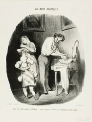 "-A que es mono así, Dodore... con un poco de limpieza, ¡ya no es el mismo niño!...," plato 37 de Les Bons Bourgeois