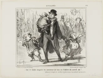 "- ¡Que el diablo se lleve al inventor de todos estos regalos de Año Nuevo!" Reflexión de un padre parisino sensible, generoso pero atormentado, lámina 476 de Actualités