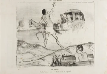Una broma práctica. "¡Conductor! ¡Conductor! ¿Todavía tiene dos asientos en la sección de conejos", plato 24 de Les Baigneurs.