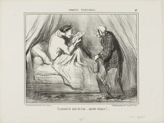 "¡Una protesta el día de Año Nuevo! ¡Qué suerte! ...........," lámina 42 de Croquis Parisiens