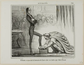 El Sr. Hume fantaseando con Julio César lustrando sus botas, lámina 388 de Actualités
