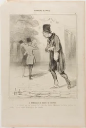 El Coleccionista de Recortes de Cigarros. "¡Cuándo habrán terminado de fumar estos cabrones! Son alguaciles; fuman hasta que quedan cenizas. No hay manera de sacarles un céntimo", lámina 4 de Bohémiens De Paris.
