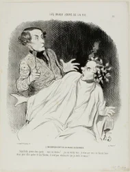 La inconveniencia de tener el pelo rizado. "Oh blast.... mira aquí, cuidado... me estás quemando.... He quedado con alguien y quiero que me hagas quedar bien....... pero para declarar mi ardiente pasión no necesito oler a chamusquina", plato 3