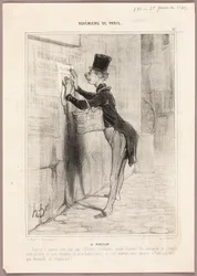 El hombre del cartel, lámina 17 de Bohémiens de Paris