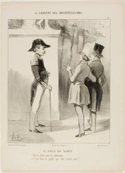 Los Jardines de las Tullerías. "- ¡Aquí no se fuma, señor! - ¿Quiere decir en el jardín", lámina 10 de Le Chapitre Des Interprétations