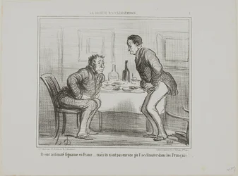Consiguieron aclimatar la patata india al clima francés, ¡pero sigue siendo un problema aclimatar a los franceses a la patata india!, lámina 1 de La Société D