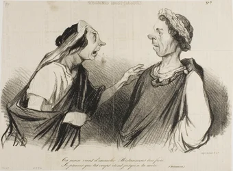 "Tu mano viene a matar a Britannicus, tu hermano. Preveo que tus golpes pronto alcanzarán a tu madre", lámina 7 de Physionomies Tragico-Classiques.