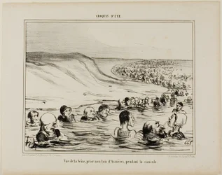 Vista del Sena cerca de Asnières durante los días de perros, lámina 2 de Croquis D