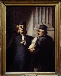 Después de la audiencia, ambos abogados. Pintura de Honore Daumier (1808 - 1879)