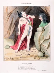 Obra de arte de Honore Daumier (1808-1879). Historia antigua Edipo en la esfinge. BIBLIOTECA DEL ALCÁZAR, MARSELLA