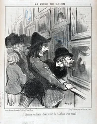 Obra de Honore Daumier (1808-1879). Charivari data de 1852: Serie LE PUBLIC DU SALON - "Artistas examinando la pintura de un rival" MUSEO DE BELLAS ARTES - PALAIS LONGCHAMP, MARSELLA