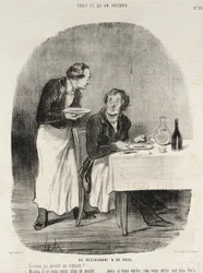 En el restaurante por 32 sous