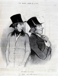Caricatura sobre los becarios - por Daumier, en "Charivari" del 16/04/1844