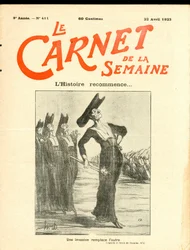 Portada de "Le Carnet de la semaine", Satírico en N & B