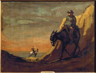 Don Quijote y Sancho Panza (pintura sobre lienzo)