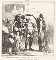 Empédocles recibiendo los honores divinos