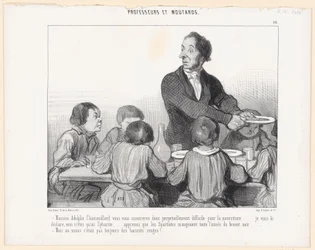 Señor Adolphe Chamouillard, os mostraréis por tanto perpetuamente difícil con la comida ... os lo declaro, no sois más que un sibarita ... sabed que los espartanos comían todo el año caldo negro ... - Pero al menos era