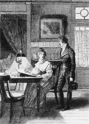 Ilustración de Adrien Moreau (1843-1906) para La piel del dolor, novela de Honore de Balzac (1799-1850) de la colección en varios volúmenes titulada La comedia humana, publicada en 1900, París.
