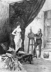 Ilustración de Georges Cain (1856-1919) para La prima Bette, novela de Honore de Balzac (1799-1850) de la colección en varios volúmenes titulada La comedia humana, publicada en 1900, París.