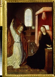 ""La Anunciación"" Pintura del maestro de Hoogstraeten (activo entre 1490 y 1530) Principios del siglo XVI Museo Pushkin, Moscú