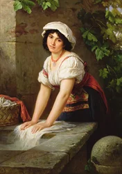 Lavando en el pozo, 1896