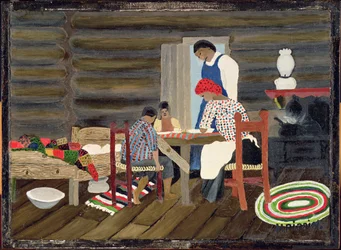 Dando las gracias, c.1942 (óleo sobre tabla)