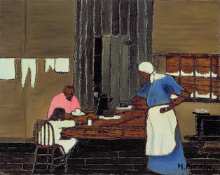 La hora de la cena, c.1940 (óleo sobre tabla)