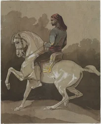 Árabe a caballo, c.1800 (pluma, tinta, acuarela y gouache)