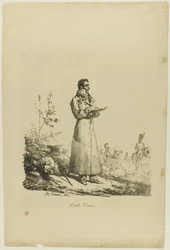 Retrato de Carle Vernet, de Pie y Dibujando