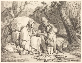 Familia de soldado acampada
