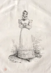 Joven mujer de pie