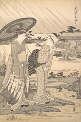 Ono no Komachi Rezando por Lluvia, ca. 1791