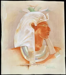 Cabeza de la antigua reina egipcia Makare Hatshepsut