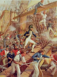 Horatio Nelson (1758-1805) embarcando en el 