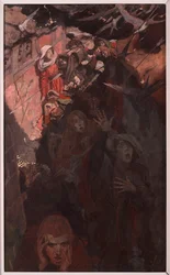 Bringing Fire and Terror to the Rooftree and Bed, de "The Birds of Cirencester" de Bret Harte (1836-1902), publicado en Scribner