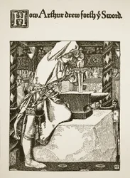 Cómo Arturo sacó la espada, ilustración de 