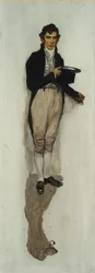 Nuestro joven caballero de la ley, de "The Mysterious Chest" de Howard Pyle, publicado en Harper