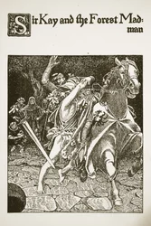 Sir Kay y el loco del bosque, ilustración de 